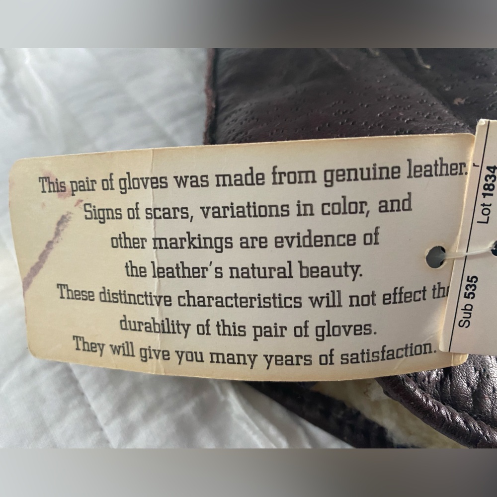 NWT Men’s L Brown Leather Gloves - Picture 5 of 8